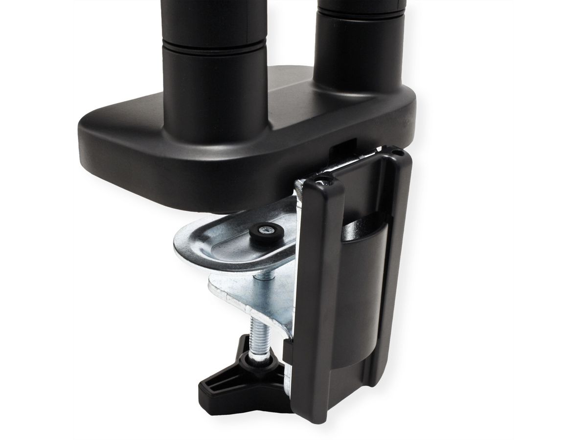 VALUE Bras double LCD, fixation sur bureau, vérin à gaz, 6 articulations