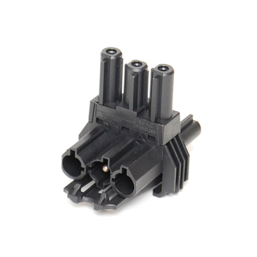 BACHMANN Bloc de distribution WIELAND GST18 1xIn/2xOut avec pattes de blocage, noir