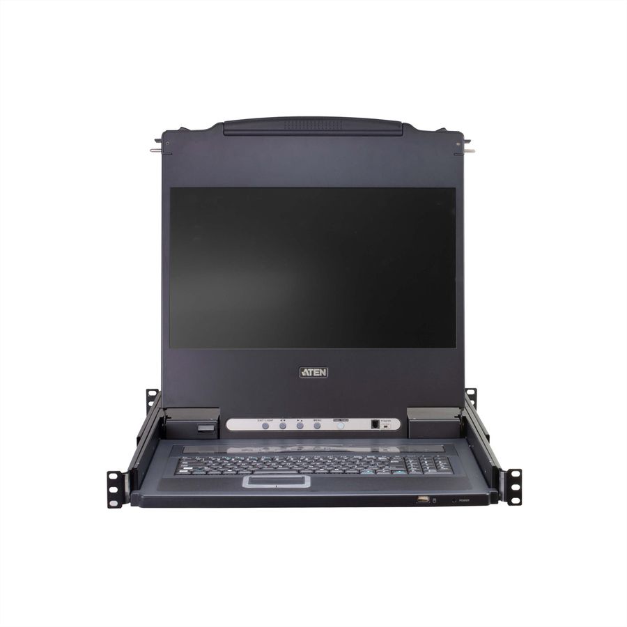 ATEN CL5708MW Commutateur KVM VGA LCD 43cm large à un seul rail PS/2-USB 8 ports , FR-Layout