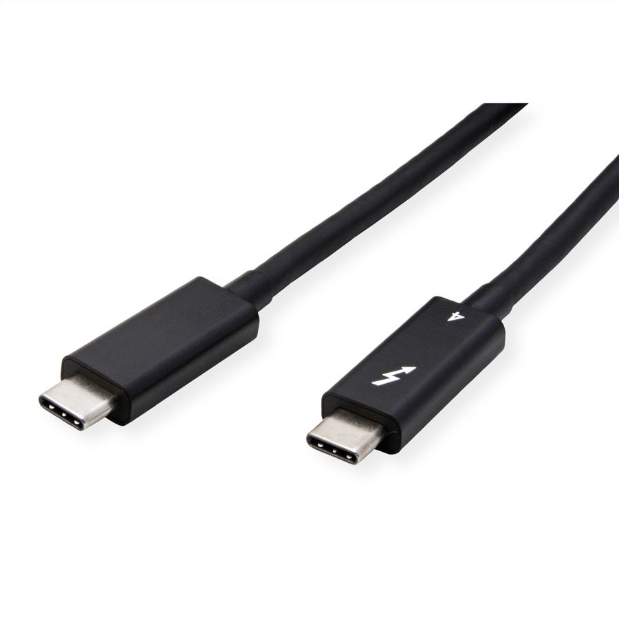 ROLINE Câble Thunderbolt™ 4 USB type C, M/M, 8K UHD-2, 40Gbit/s, 100W, actif, noir, 1,5 m