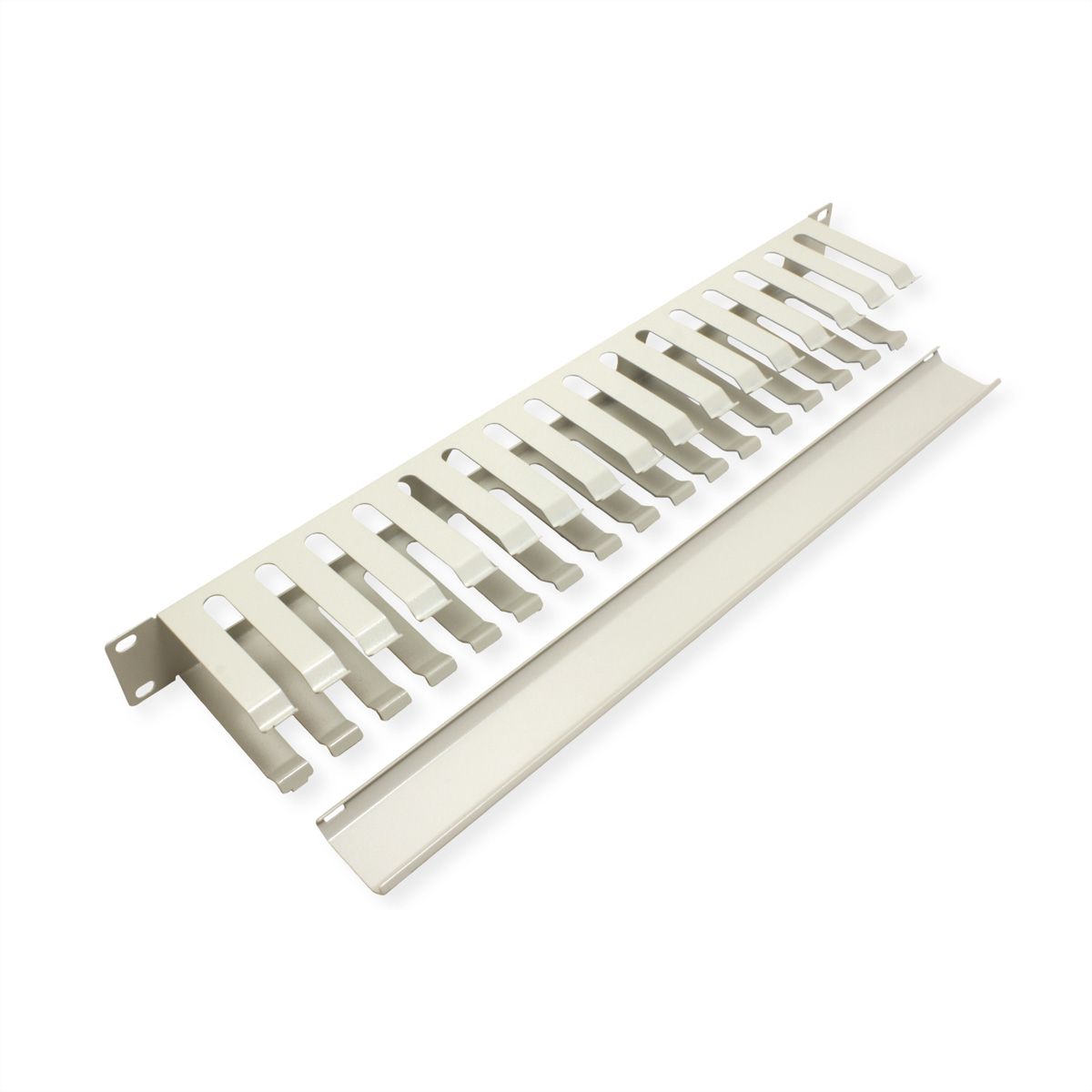 VALUE Plaque 19", 1 UH avec canal de rangement 40 x 80 mm, gris
