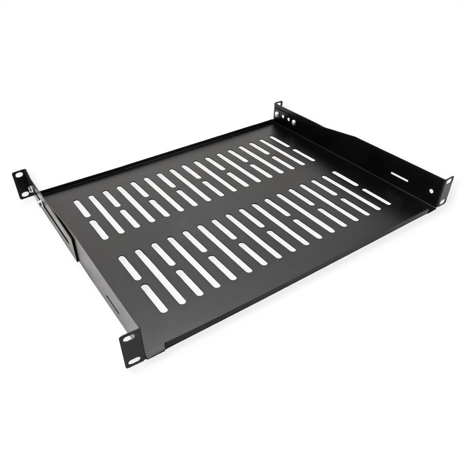 VALUE Etagère 19", 485 x 350 mm, 1 U, max. 25 kg, forme en U, noir