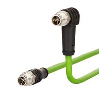 METZ CONNECT Câble Ethernet industriel M12 droit-coudé, codage X, 2 m