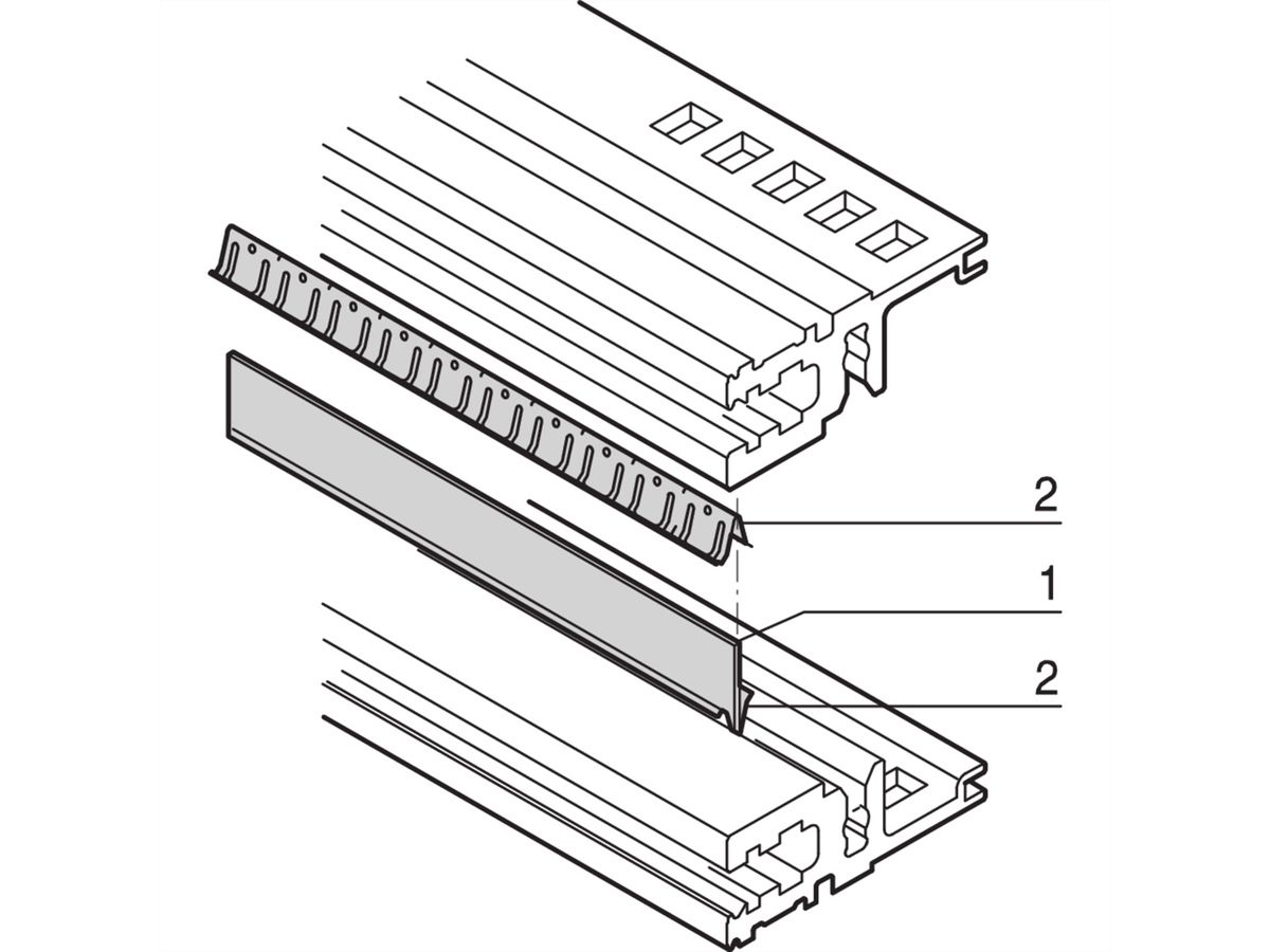 Kit de blindage CEM SCHROFF, entre les rails horizontaux, acier inoxydable, 84 CV