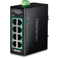 TRENDnet  TI-PELC80 Mini switch industriel rail DIN Fast Ethernet PoE+ à 8 ports