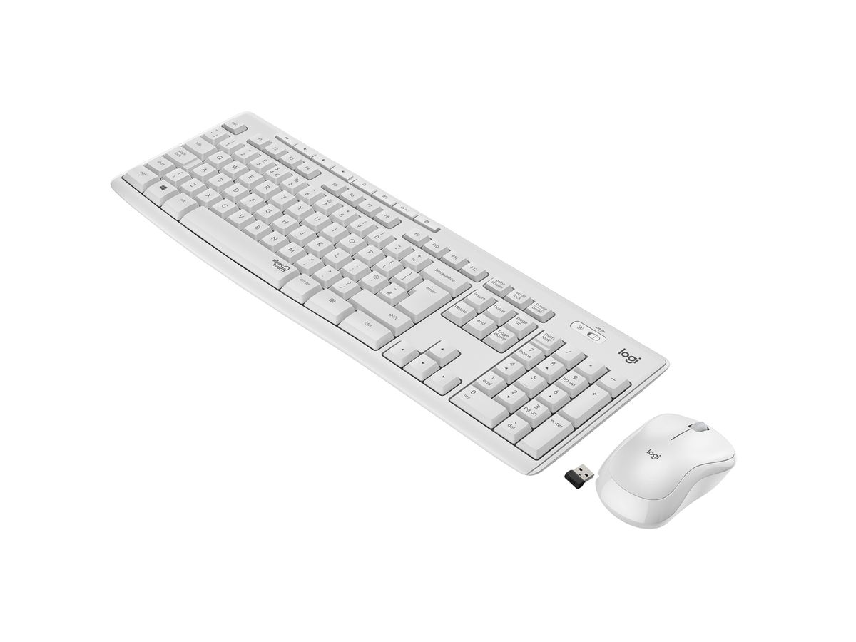 Logitech MK295 Silent Wireless Combo clavier Souris incluse Bureau RF sans fil AZERTY Français Blanc