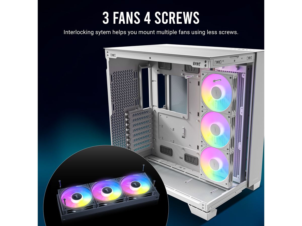 ANTEC Ventilateur de boîtier PC C120 ARGB 120 mm, lot de 3, noir