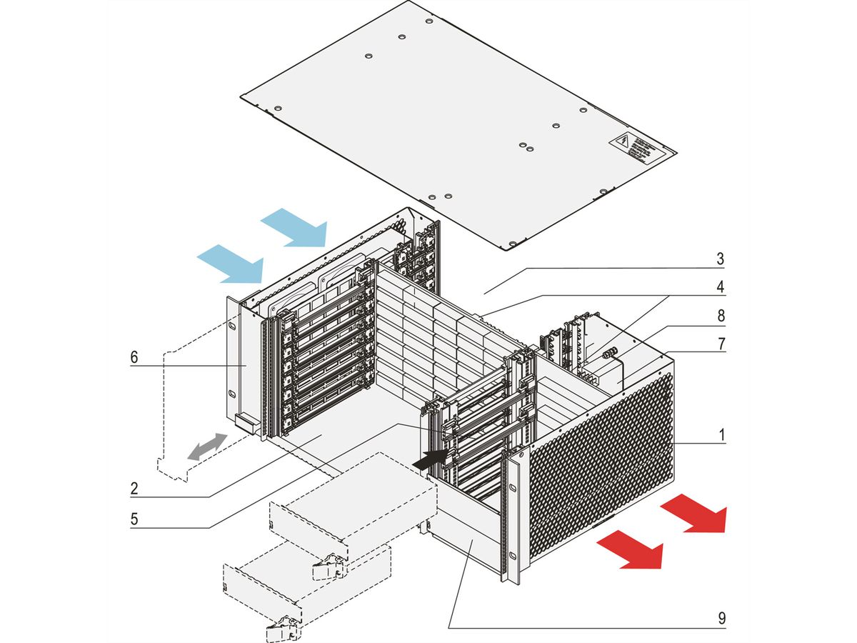 Système CPCI SCHROFF avec PSU enfichable, PSB H.110, 4 U, 8 slots