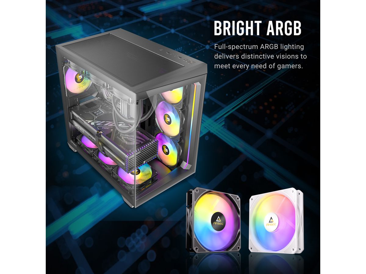 ANTEC P12R PWM ARGB REVERSE Ventilateur de boîtier PC, blanc