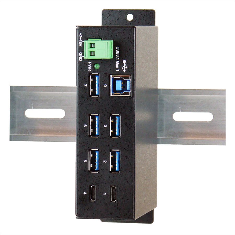 EXSYS EX-1197HMS Hub à 7 ports USB 3.2 Gen1 2xC et 5x A, protection de surtension