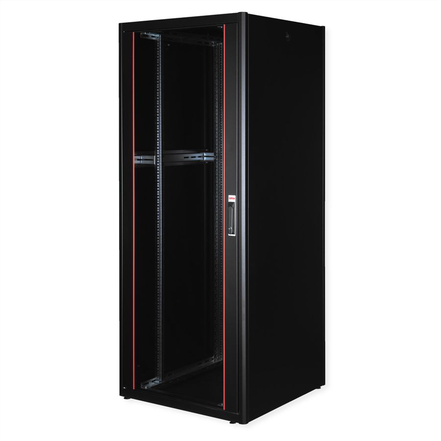 ROLINE 19" Baie réseau Basic 42U, 800x800 LxP Porte verre noir