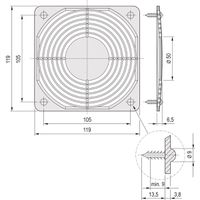 Kit d'assemblage de la grille de protection SCHROFF pour grille métallique