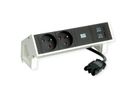 BACHMANN DESK2 2xUTE 1xUSB A/C 22W 0,2m GST18 RAL9010