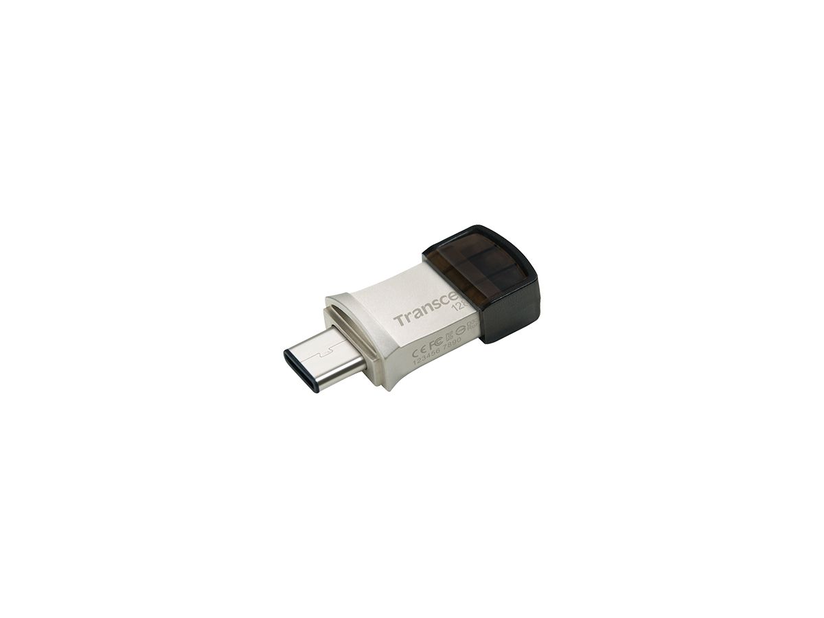 Transcend JetFlash 890 lecteur USB flash 128 Go USB Type-A / USB Type-C 3.2 Gen 1 (3.1 Gen 1) Noir, Argent