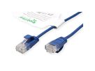 ROLINE GREEN Cordon Data Center UTP Cat.6A (Classe EA), LSOH, slim, bleu, 0,15 m