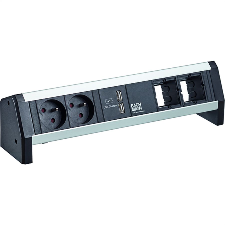 BACHMANN DESK1 Bloc multiprise 2xUTE 1x chargeur USB double A/A 15W