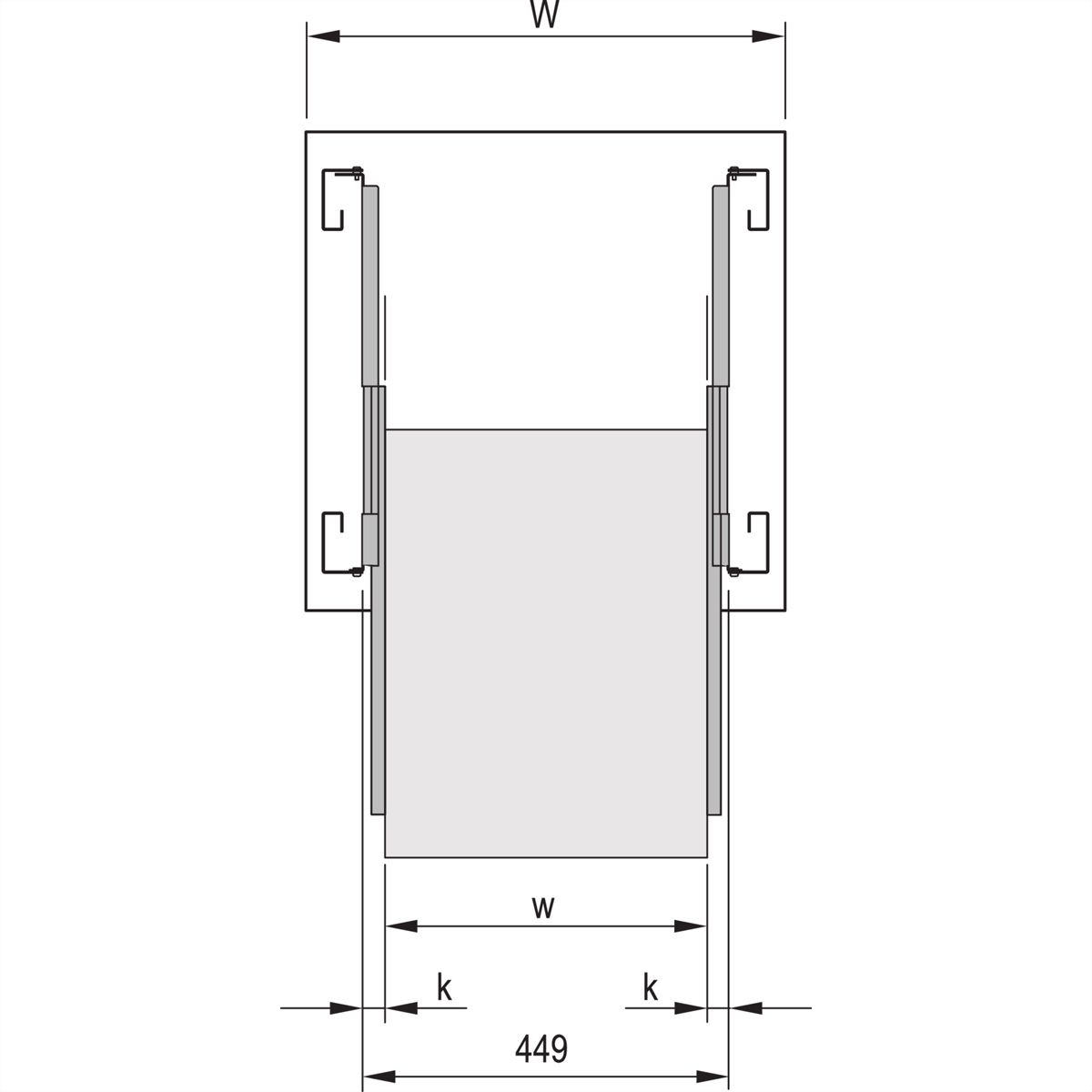 Glissière télescopique SCHROFF étroite, longueur 356 mm