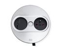 BACHMANN TWIST 2 1xUTE 1xUSB A/C 22W 2,0m AEH aspect inox rond, Mesure p.Sd. H05VV-F 3G2,5 CEE3x16A LAN