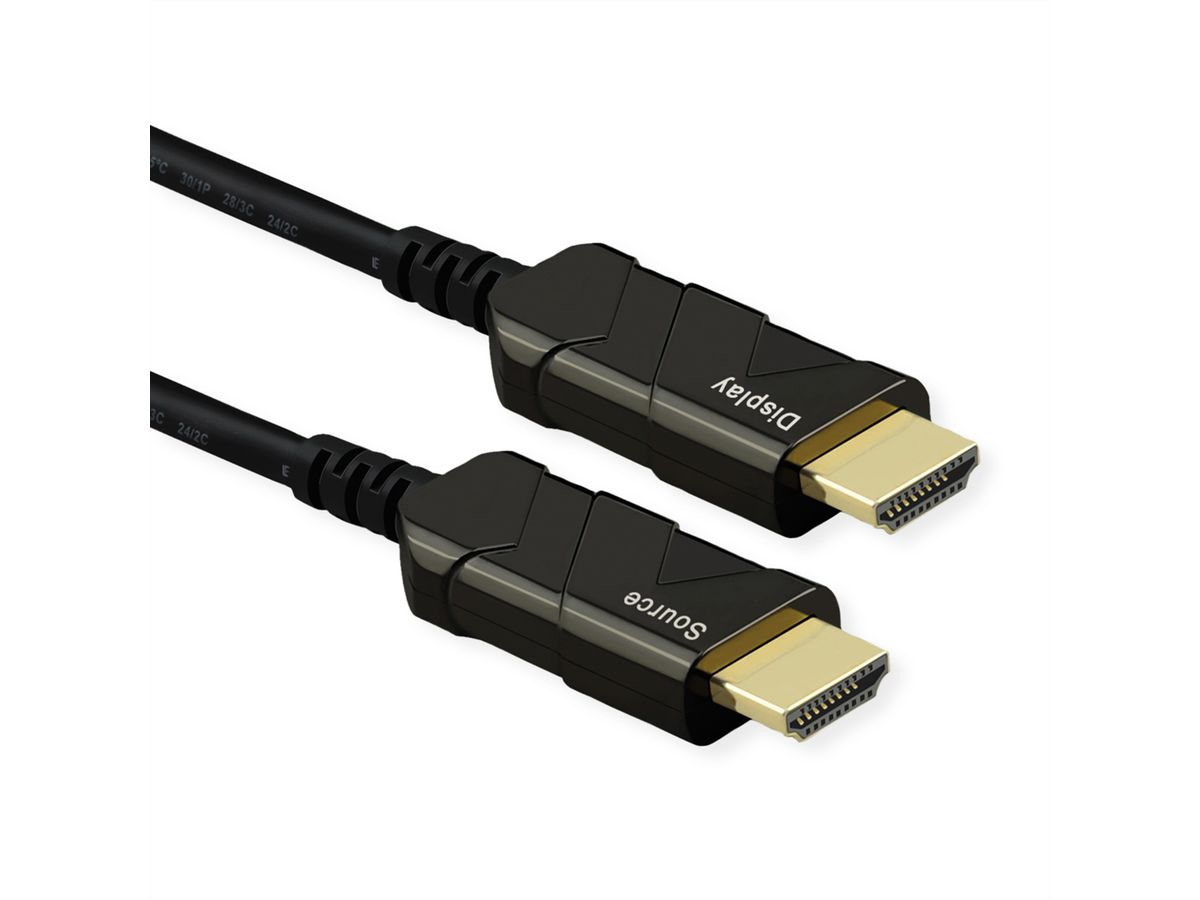 Câbles vidéo LINDY - Câble HDMI - 50 m - cuivre hybride blindé/fibre  optique - noir - rond, support 4K