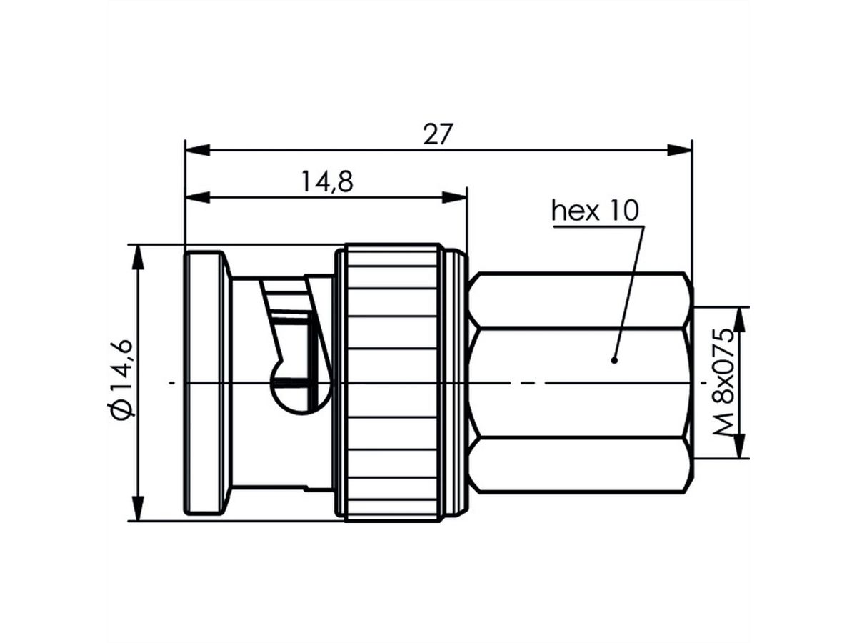 TELEGÄRTNER Adaptateur BNC-mâle / FME-mâle