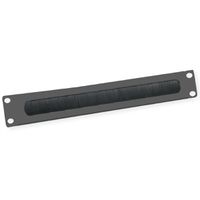 VALUE Passe-câbles 19" 2 UH avec brosse et décharge de traction, noir