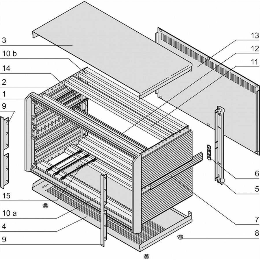 Coffret de bureau complet PropacPRO SCHROFF, blindé, 3 U, 63 HP, 266 mm