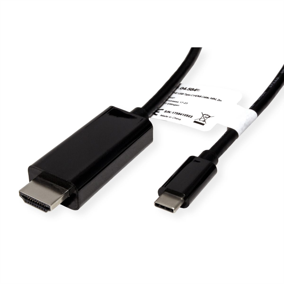 ROLINE Câble adaptateur type C - HDMI, M/M, 3 m