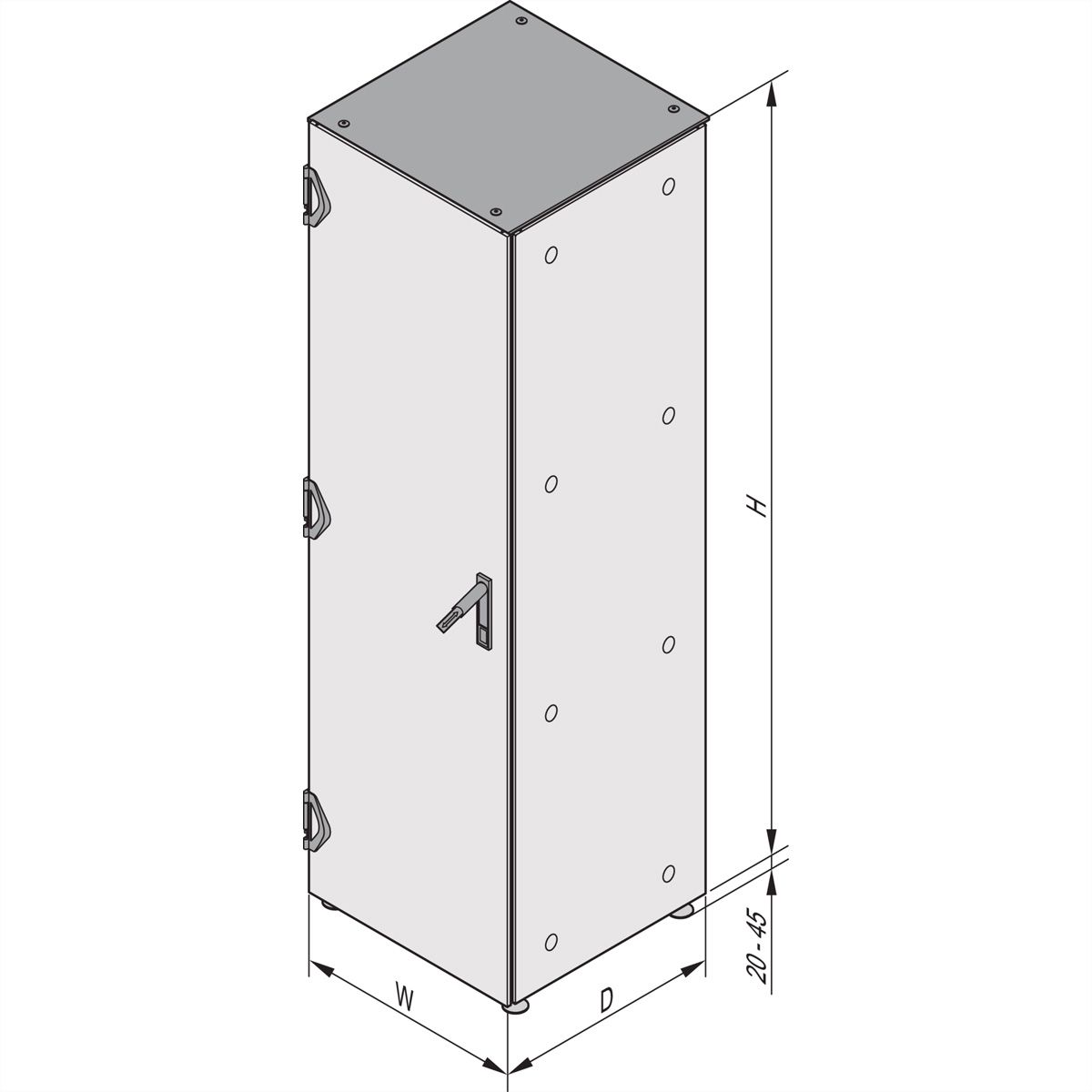 SCHROFF Varistar EMC Cabinet avec couvercle de ventilateur (2000x600x800)