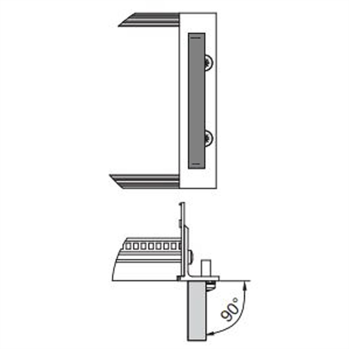 Poignée avant SCHROFF en une pièce, largeur 12,2 mm, noir anodisé, 3 U, 102 mm