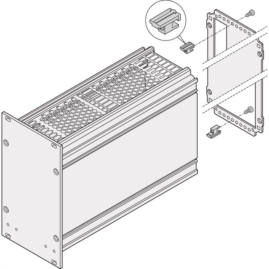 Unité enfichable SCHROFF de type cadre, fixation de panneau arrière, 5 paires