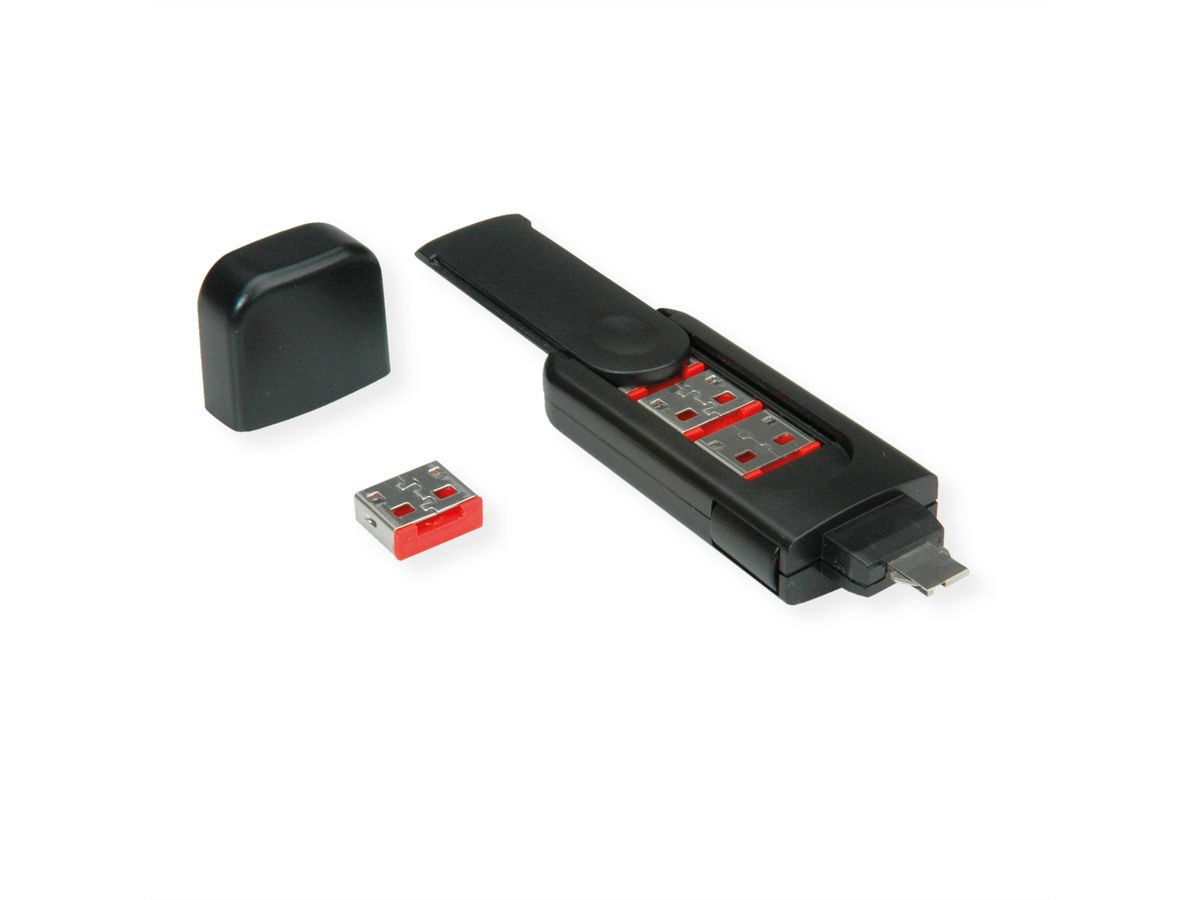 ROLINE Bloqueur de port USB Type A, 4x verrouillage et 1x clé