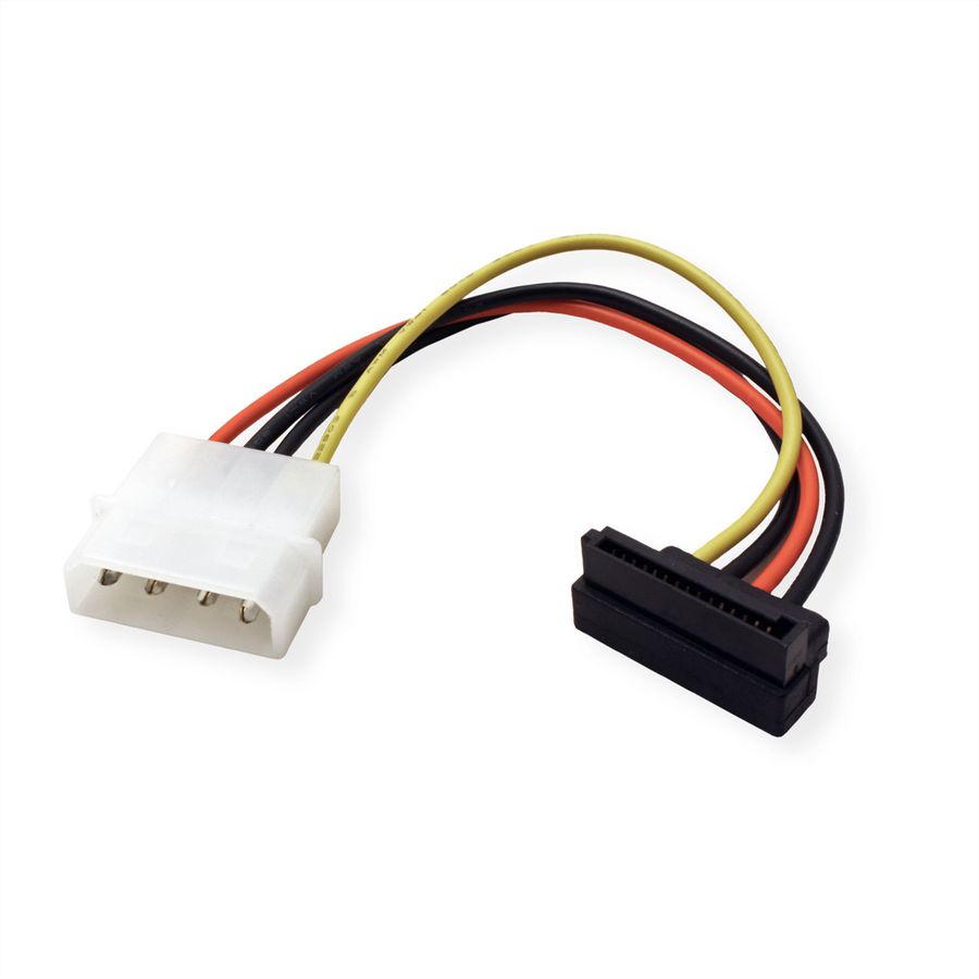 ROLINE Câble adaptateur 4 pôles HDD / S-ATA, coudé, 0,1 m
