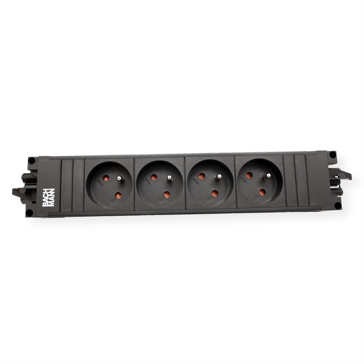 BACHMANN STEP BASE 4xUTE GST18, CEE 7/7 fiche de contact de protection C19 1m, noir
