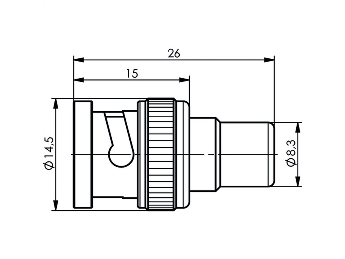 TELEGÄRTNER Adaptateur mâle BNC / femelle RCA