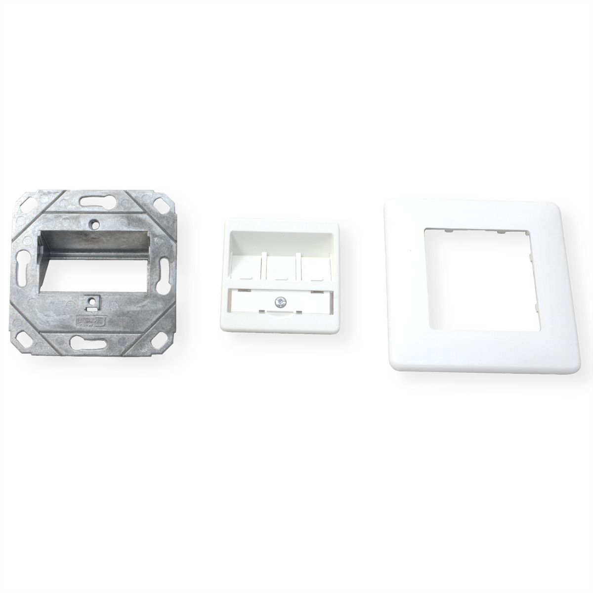 METZ CONNECT Keystone boîtier de raccordement encastré 3 port non équipé, blanc pur