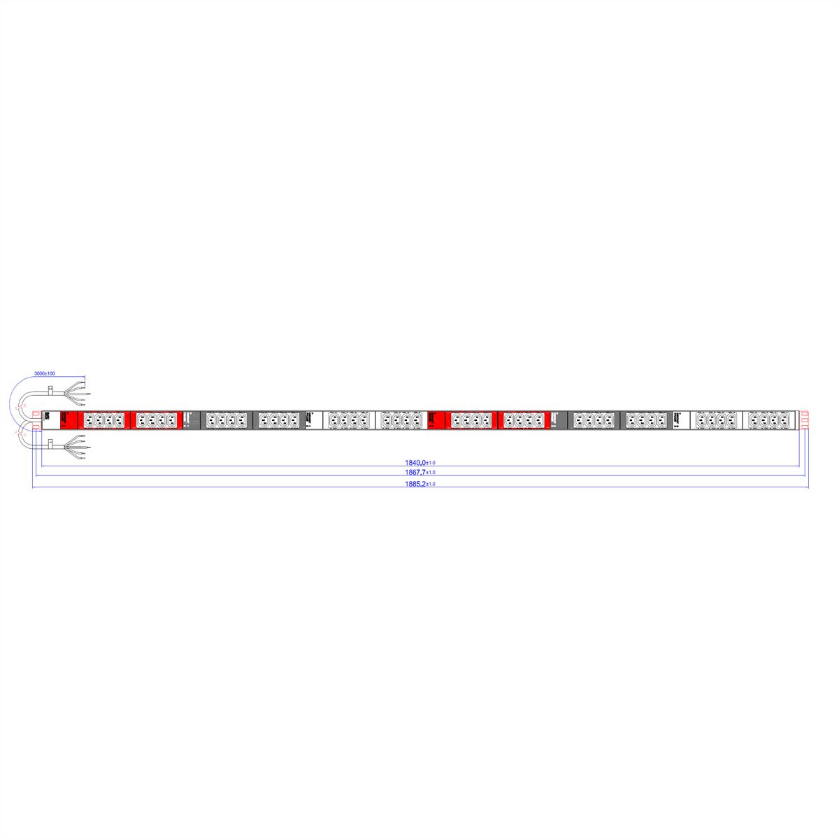 BACHMANN IT PDU ALU 0U 48x C13 2x3x32A ouvert