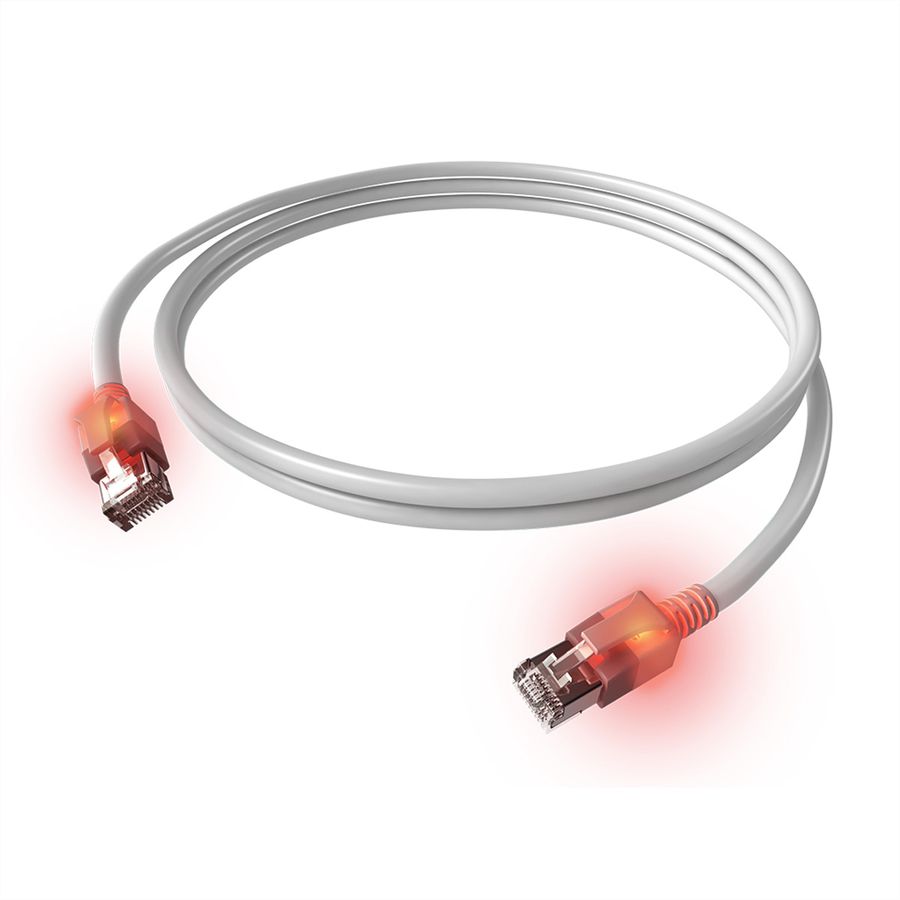 Cordon EasyLan DualBoot® LED Cat.6A (Classe EA) S/FTP, LSOH, blanc, 7,5 m