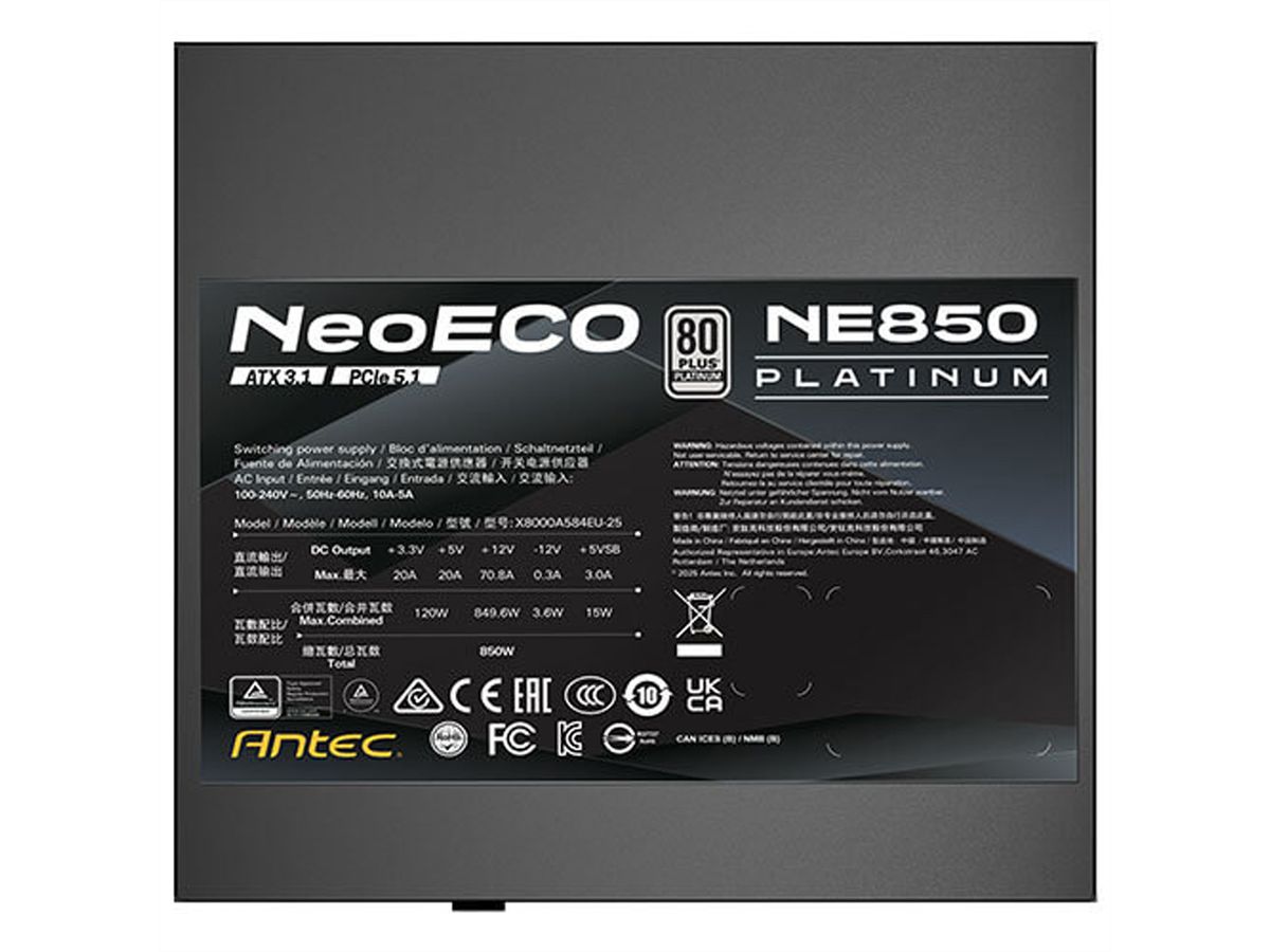 ANTEC NE850P EC Bloc d'alimentation 850W, noir