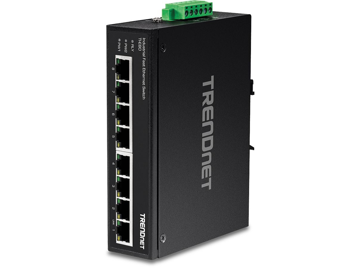Trendnet TI-E80 commutateur réseau Fast Ethernet (10/100) Noir