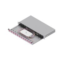EasyLan Tiroir FO pour fusion basique catégorie C, 19" 1U, 12 ports, 12x LC-duplex, OM4