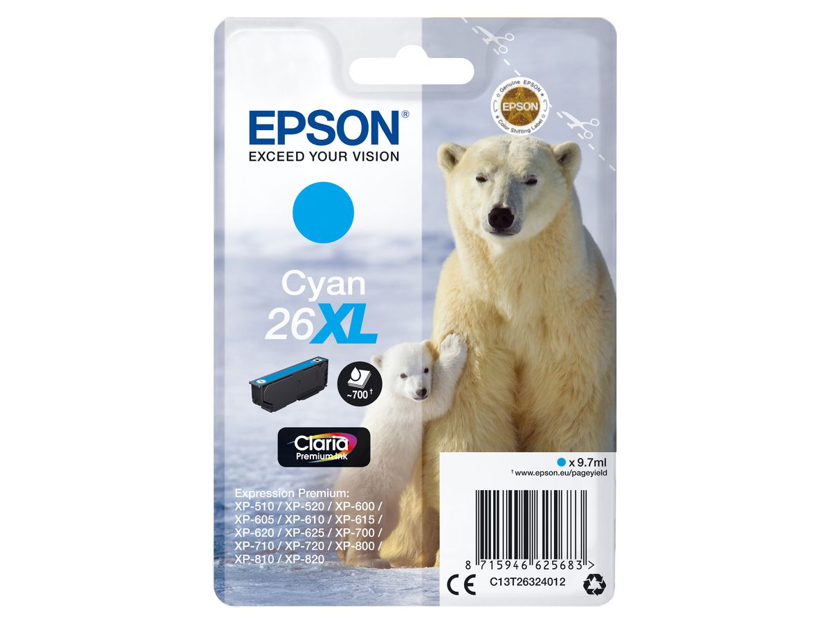 Epson Cartouche "Ours Polaire" - Encre Claria Premium C (XL)