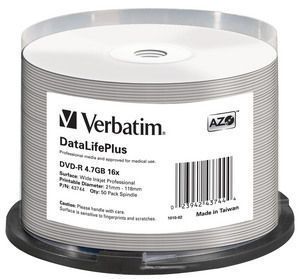 Verbatim DVD-R 16x DataLifePlus 4.7Go DVD-R 50pièce(s)
