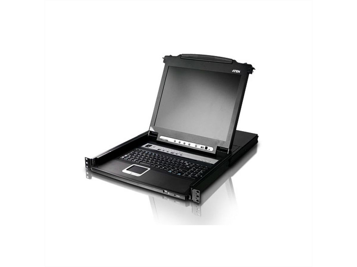 ATEN CL5708M Commutateur KVM VGA LCD 43cm à un seul rail PS/2-USB 8 ports, FR-Layout