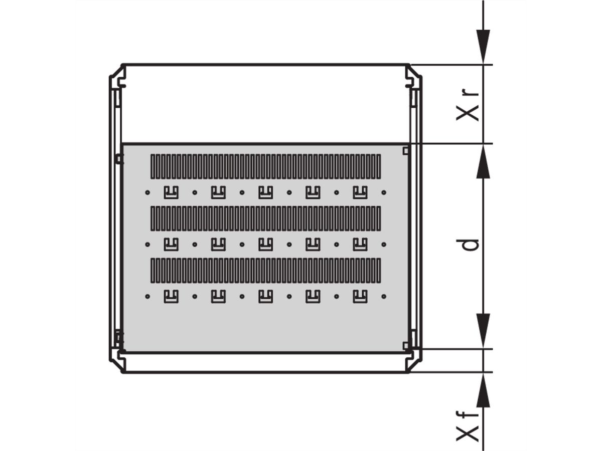 Étagère varistar SCHROFF, fixe, 75 kg, RAL 7035, 800W 700D