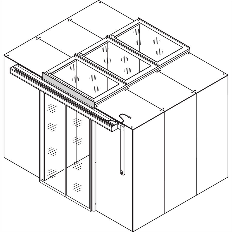 Porte coulissante automatique pour le confinement d'allée SCHROFF, 1200W, RAL 7021