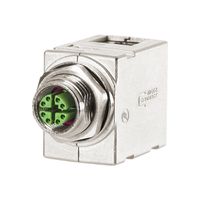METZ CONNECT Traversées de cloison pour armoire électrique M12 , codage X, sur RJ45 - coudée