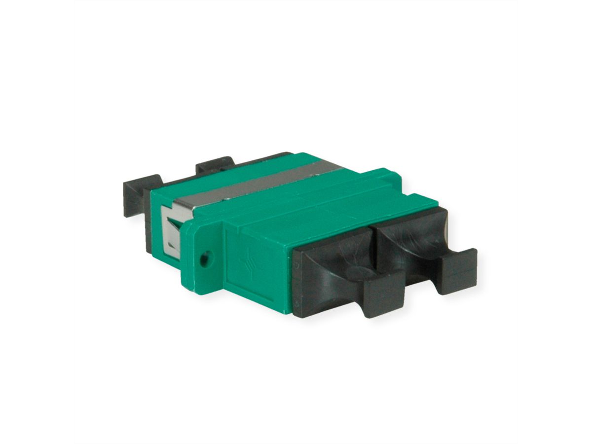 TELEGÄRTNER  Coupleur SC/APC Duplex, Singlemode, Manchon en céramique, boîtier en plastique, vert
