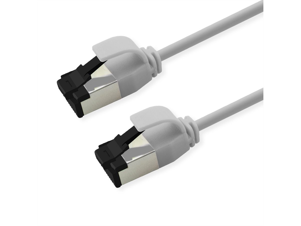 ROLINE Cordon Cat.8.1 (Classe I) S/FTP (PiMF), LSOH, Slim, PoE, blanc, 0,3 m