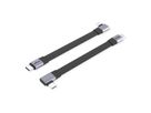 ROLINE Câble USB4 2.0 plat, C–C, M/M, un côté coudé à 90°, 8K UHD-2, 80Gbit/s, 240W, noir, 0,13 m