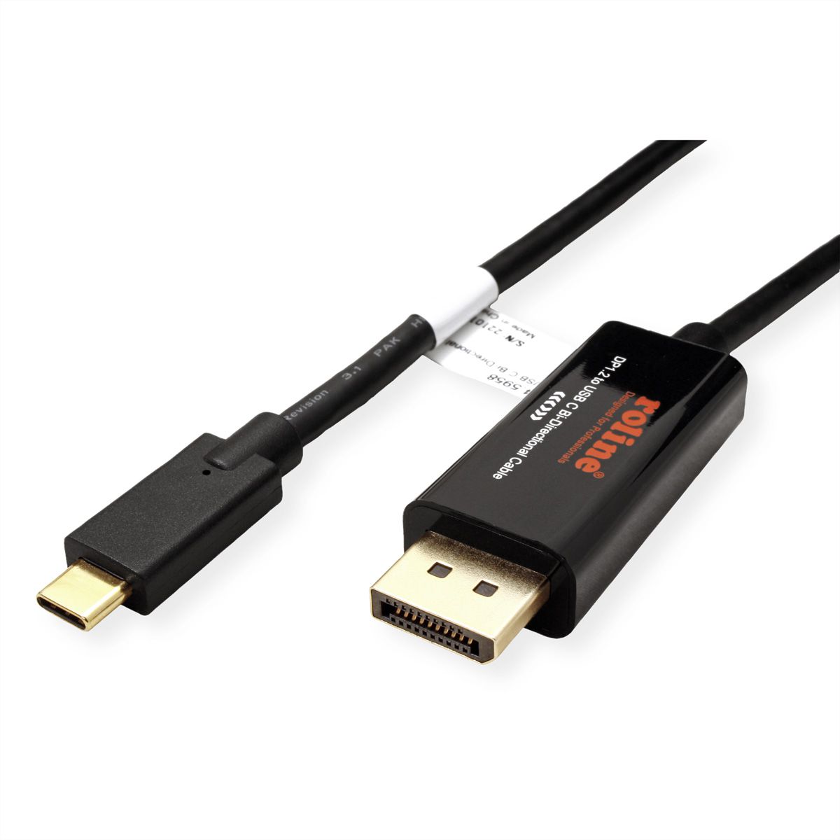ROLINE Câble adaptateur USB-C - DisplayPort, v1.2, M/M, bidirectionnel, 2 m